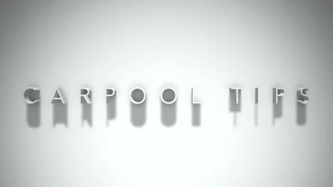 Carpool tips 3D title animation white text on a white background Stock Footage 299823075