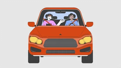 Carpool to work doodle cartoon animation Stock Footage 316606798