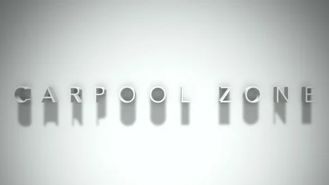 Carpool zone 3D title animation white text on a white background Stock Footage 299823068