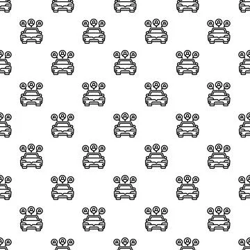 Carpooling and ride sharing concept seamless pattern Stock Illustration