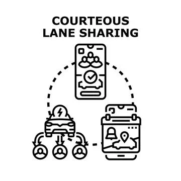 Carpooling and ride sharing mobile application concept Stockillustratie