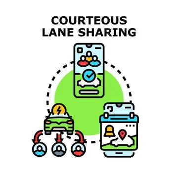 Carpooling and ride sharing mobile application concept Stock Illustration