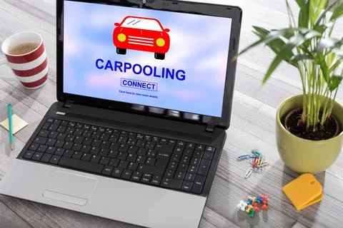 Carpooling concept on a laptop Stock-Fotos