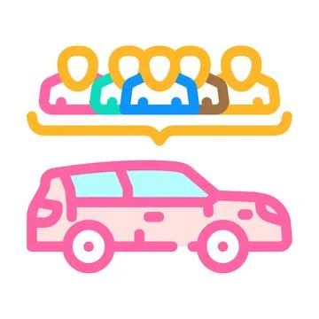 Carpooling environmental color icon vector illustration Illustration