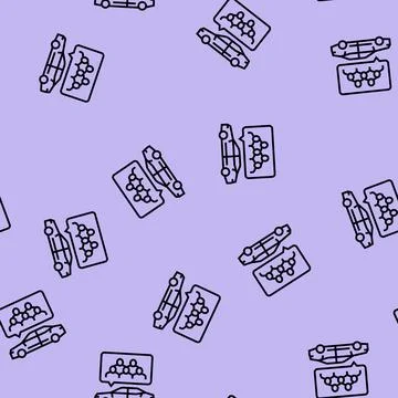 Carpooling environmental line seamless pattern Stock Illustration