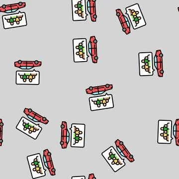 Carpooling environmental vector seamless pattern Stock Illustration