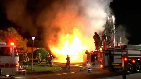 Carport Fire #10 Stock Footage 932197