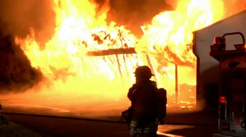 Carport fire 7 Stock Footage 933154