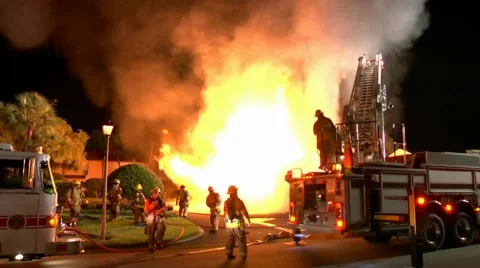 Carport fire 9 Stock Footage 932213
