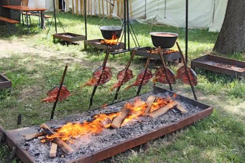 Carps on the grill Foto stock