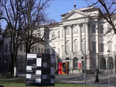 Carrara Museum in Bergamo Stock Footage 72953258