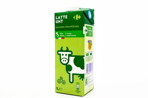 Carrefour Pasteurized Low Fat MILK Stock Photos