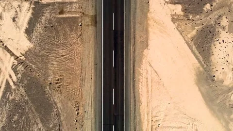 Carretera cruzando desierto de atacama, Chile 2.7K Stock Footage