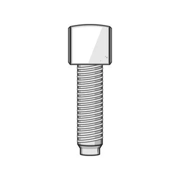 Carriage bolt object for construction and repair work Illustrazione stock