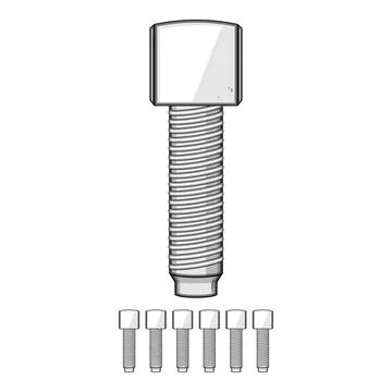 Carriage bolt object for construction and repair work 库存插图