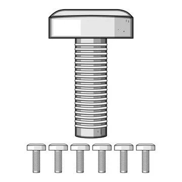 Carriage bolt vector graphic for construction and repair 库存插图