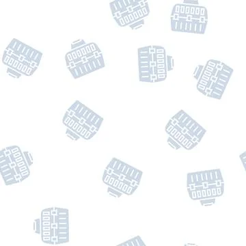 Carriage cage glyph seamless pattern Stock Illustration