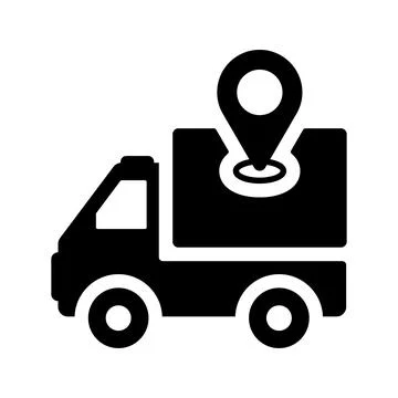 Carriage, dispatching, export icon. Black vector graphics. Stock Illustration