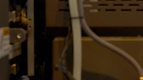 Carriage of a large printer in operation Stock Footage 169076432