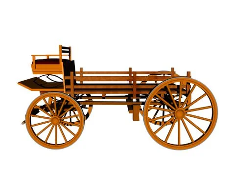 Carriage with loading area and drawbar as a covered wagon Stock Illustration