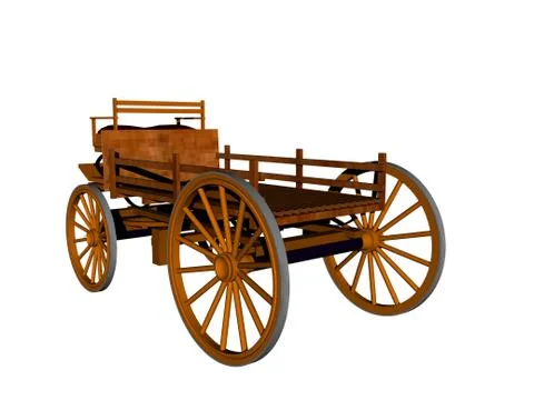 Carriage with loading area and drawbar as a covered wagon Stock Illustration