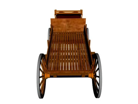 Carriage with loading area and drawbar as a covered wagon Stock Illustration