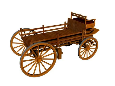 Carriage with loading area and drawbar as a covered wagon Stock Illustration