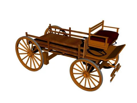 Carriage with loading area and drawbar as a covered wagon Stock Illustration