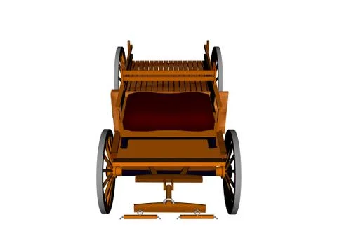 Carriage with loading area and drawbar as a covered wagon Stock Illustration
