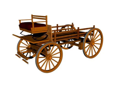 Carriage with loading area and drawbar as a covered wagon Stock Illustration