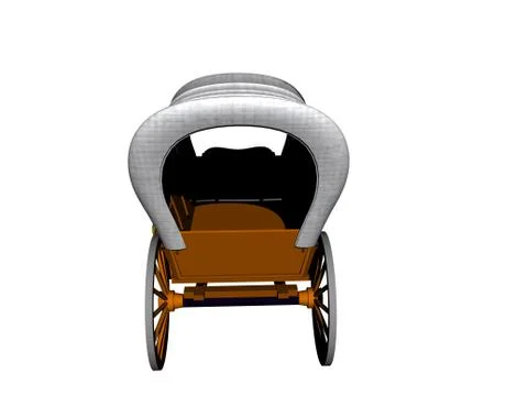 Carriage with loading area and drawbar as a covered wagon Stock Illustration