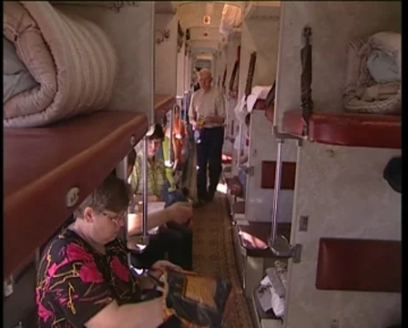 Carriage with numbered reserved seats Stock Footage 8665513