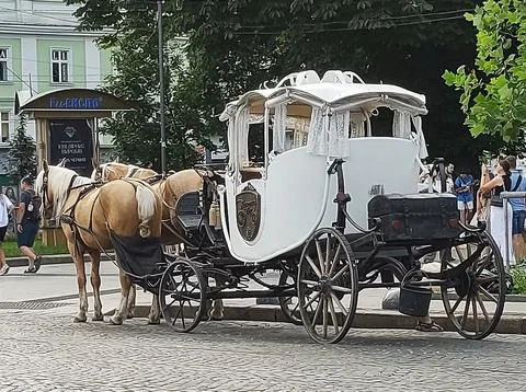 The carriage is old Stock Photos