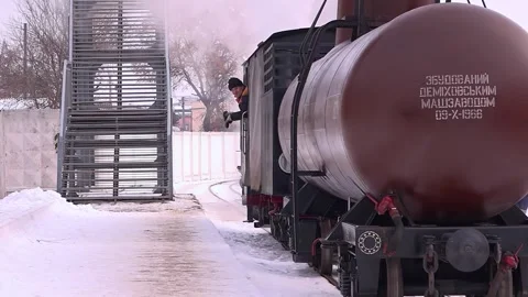 A carriage of an old train. Old narrow gauge railway. Stock Footage 327890561