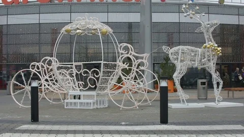 Carriage with reindeer 스톡 동영상 83046874