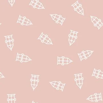 Carriage trailer line seamless pattern Stock Illustration