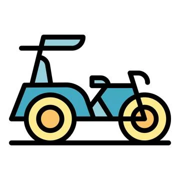 Carriage trishaw icon vector flat Stock Illustration