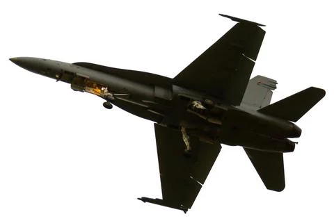 Carrier-based fighter-bomber and attack aircraft isolated Stock Photos