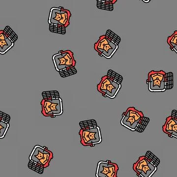 Carrier cat breeding vector seamless pattern Illustrazione stock