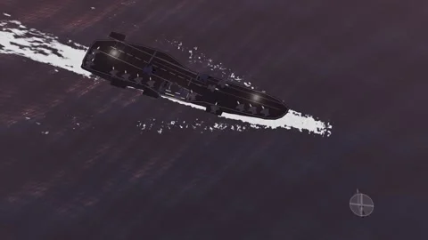 Carrier deck launch with helicopter crossing the bow aerial crimson dawn loo 库存影片 343742204