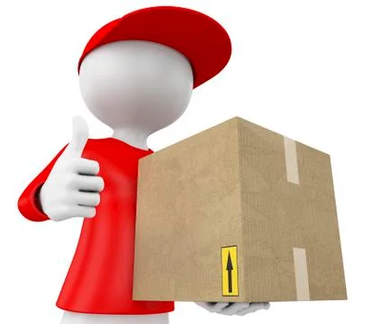 Carrier delivering a package Stock Illustration