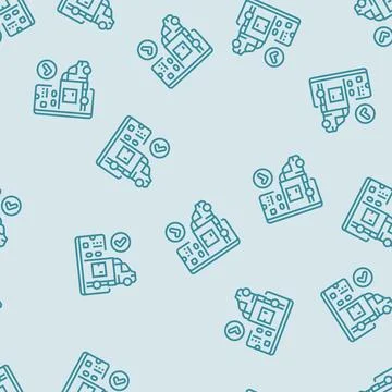 Carrier selection logistic manager line seamless pattern Stock Illustration