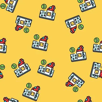 Carrier selection logistic manager vector seamless pattern Stock Illustration