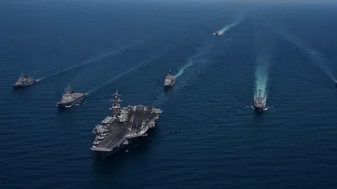Carrier Strike Group 1 Operates Alongside the Republic of Korea Navy Video stock 75229246