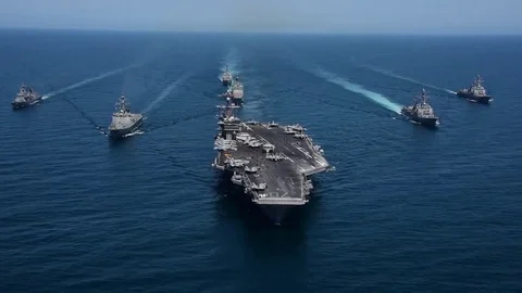Carrier Strike Group 1 Operates Alongside the Republic of Korea Navy Video stock 75229418