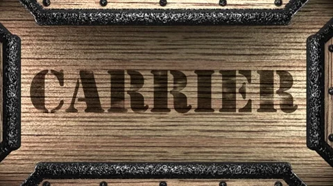 Carrier on wooden stamp Stock Footage