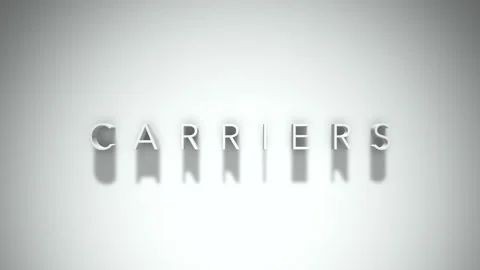 Carriers 3D title animation with shadows on a white background Stock Footage 297797113