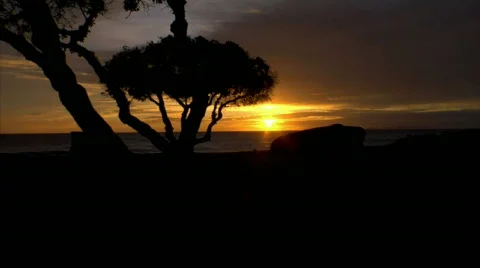 Carrillo State Beach Sunset 02 Stock Footage 729291