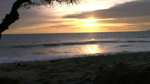 Carrillo State Beach Sunset 03 Stock Footage 729343