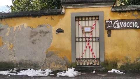 The Carroccio restaurant closed Stock Footage 145986607